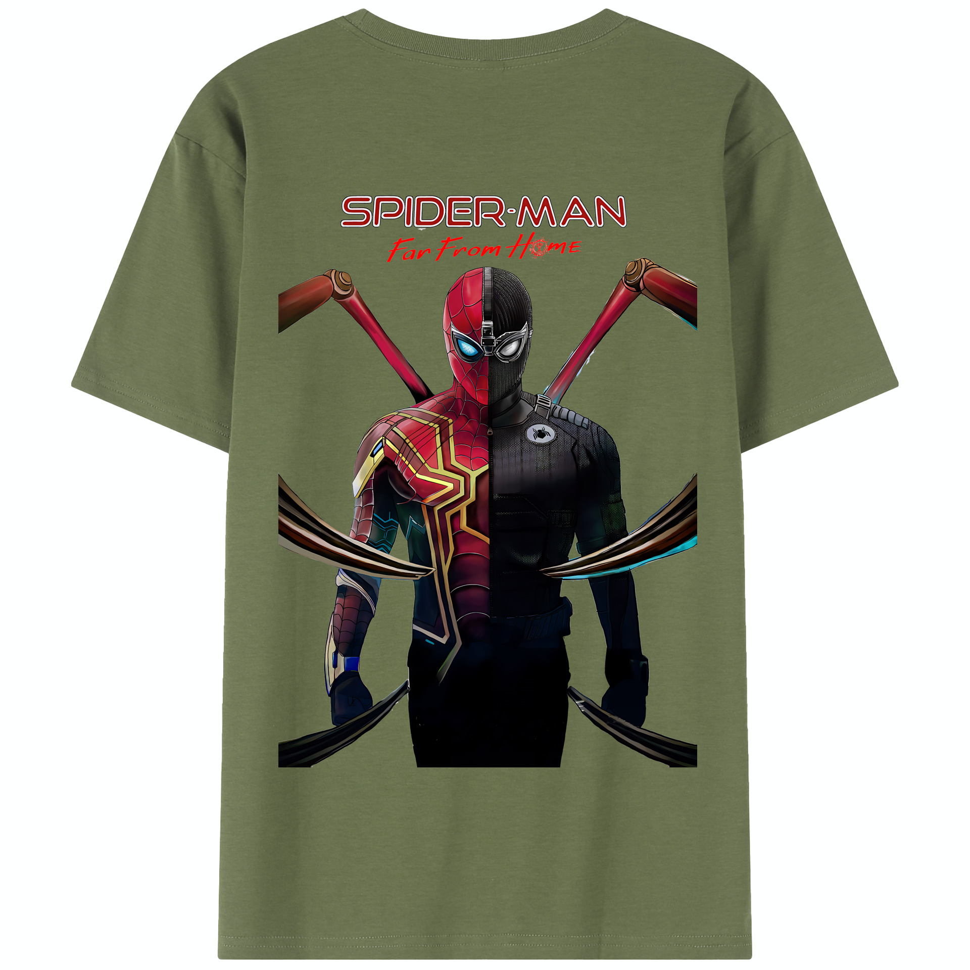 （画像用） Spider Man スパイダーマン 綿100％半袖Tシャツ（背面プリント）